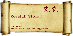 Kovalik Viola névjegykártya